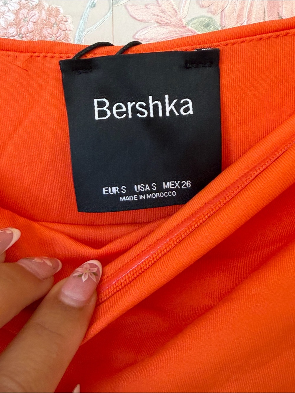 Bershka Strapless Orange Ruffle Midi Dress - Picture 4 of 6
